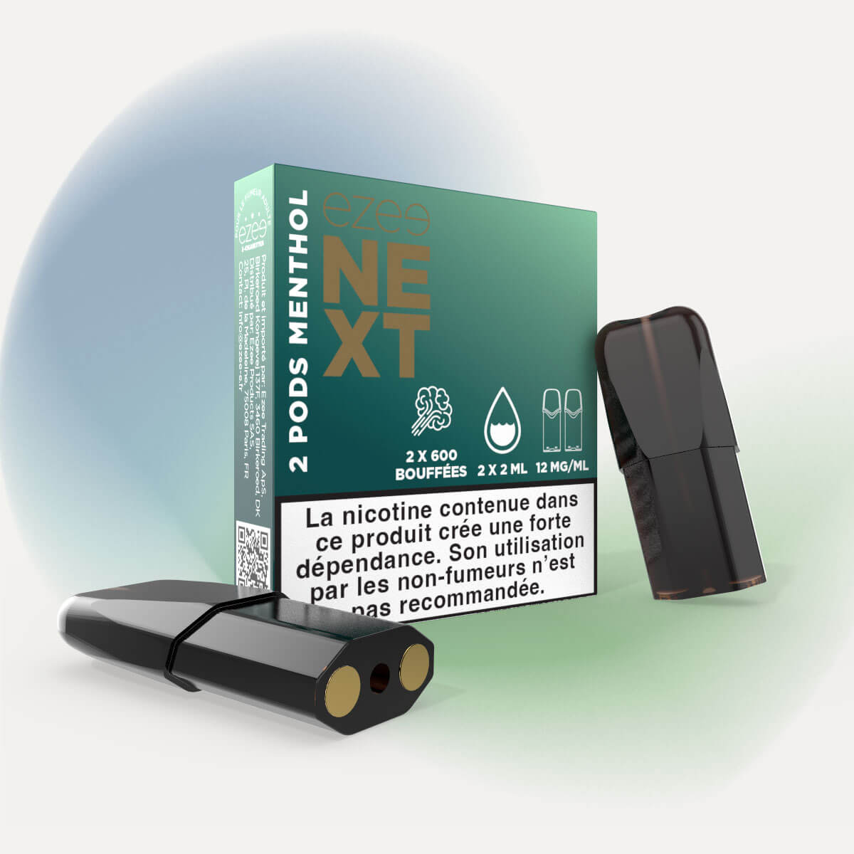 Kit de démarrage Pod Ezee Next Argent - Menthol 12mg