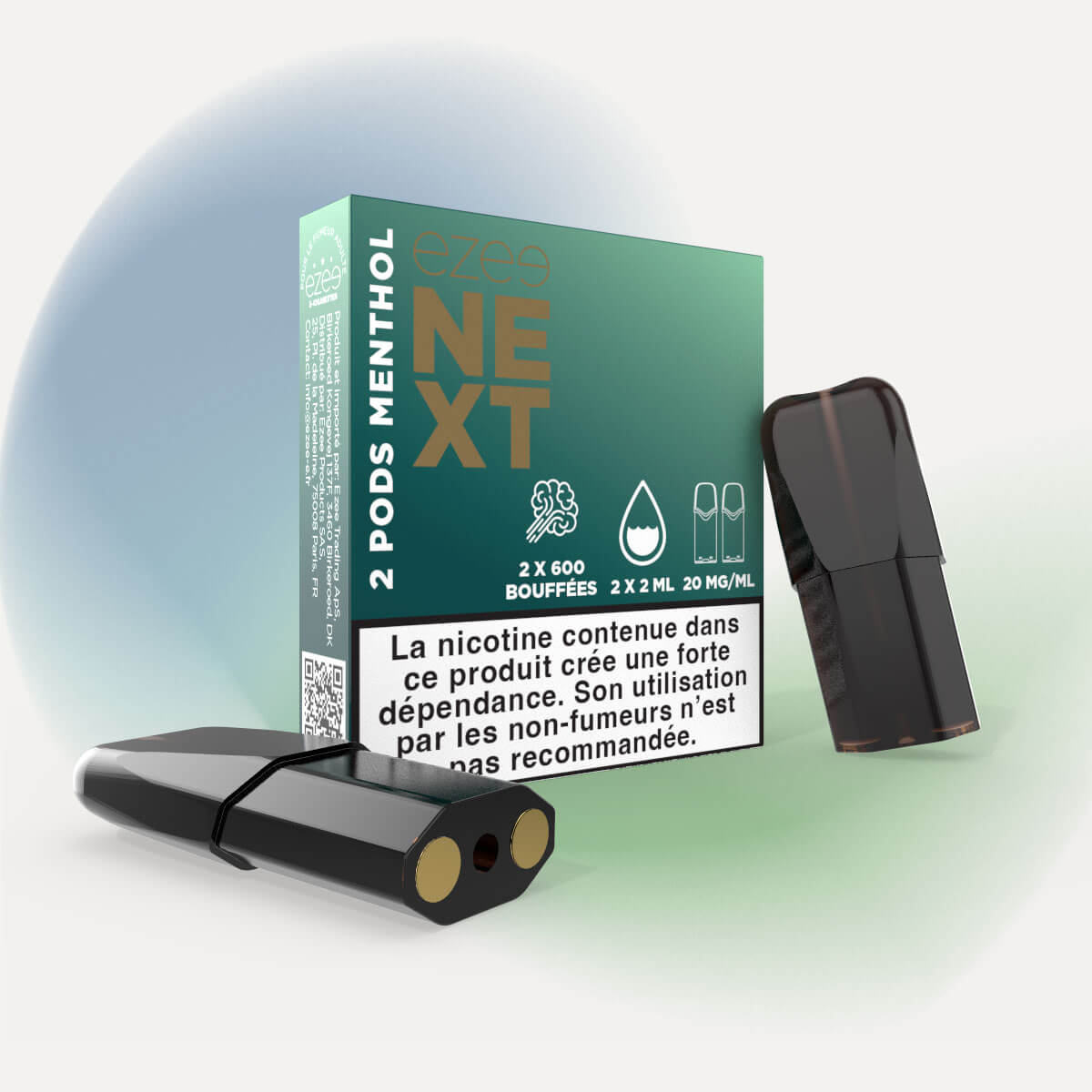 Recharges Ezee Next Menthol 20 mg Nicotine (Pack de 2)