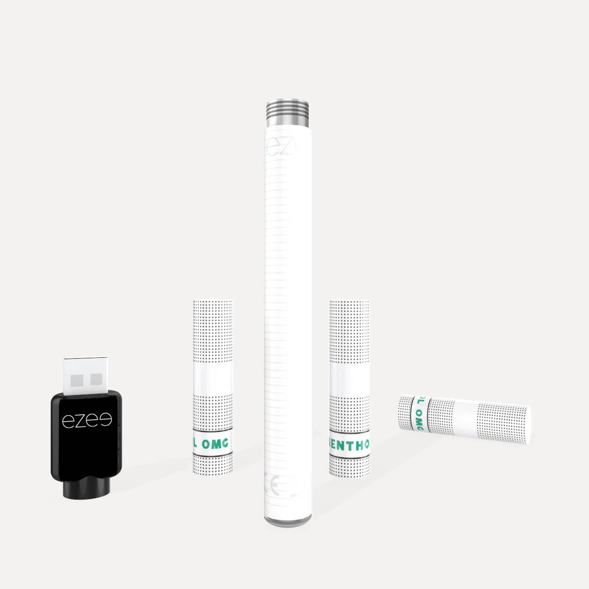 Kit de démarrage Cigalike Ezee Blanc - Menthol 0mg