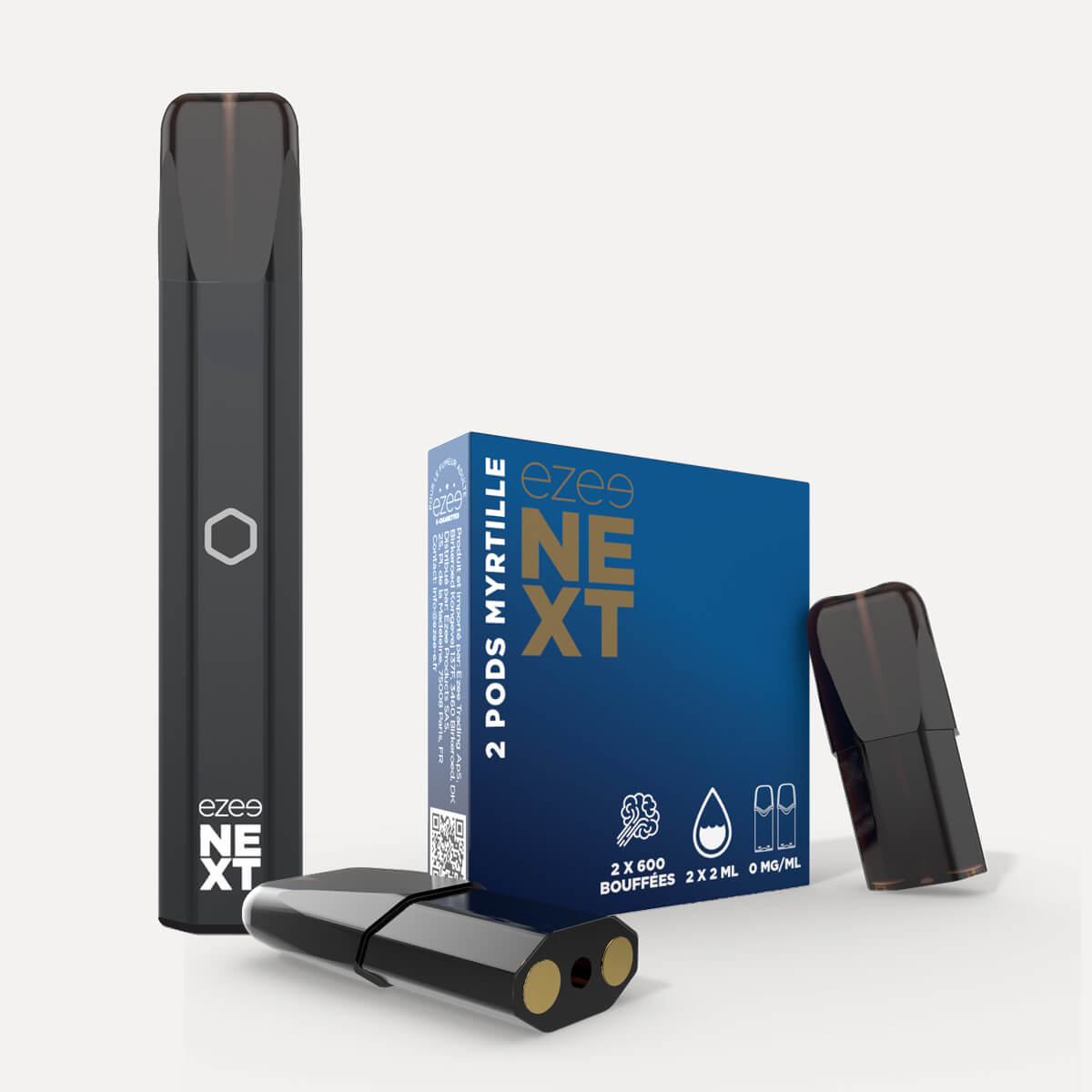 Kit de démarrage Pod Ezee Next Noir - Myrtille 0mg