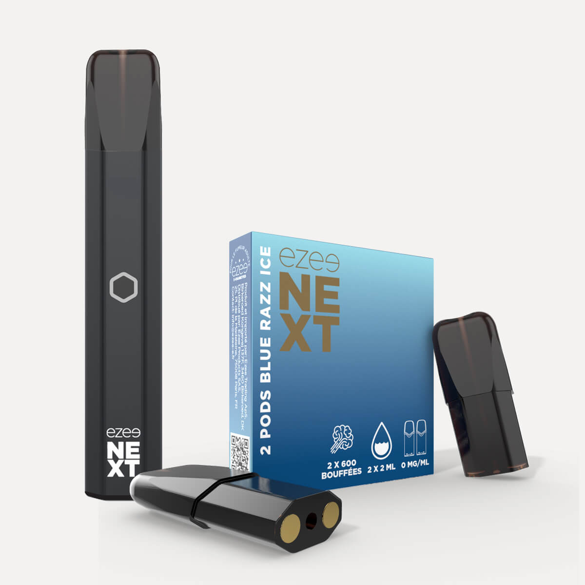 Kit Puff Bar Noir - Blue Razz Ice Sans Nicotine