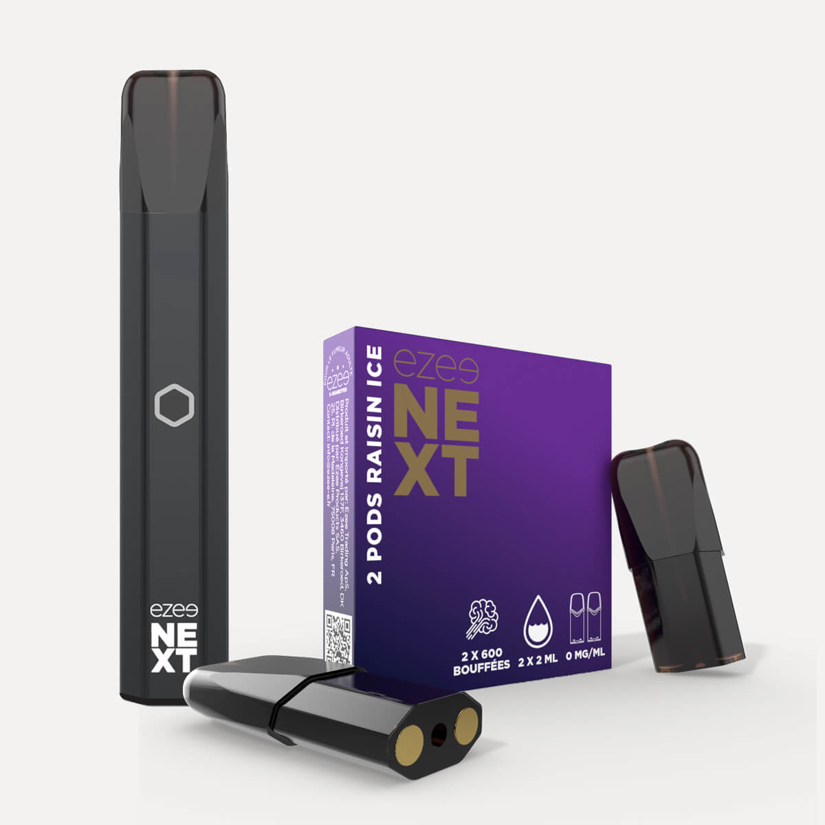 Kit de démarrage Pod Ezee Next Noir - Raisin Ice 0mg