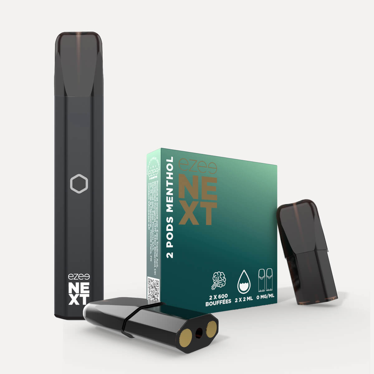 Kit de démarrage Pod Ezee Next Noir - Menthol 0mg