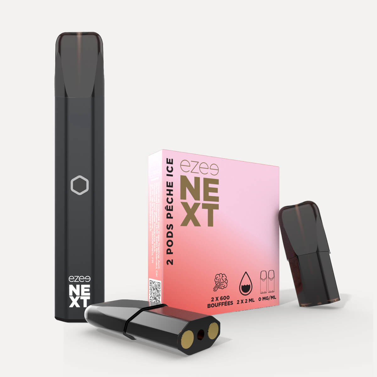 Kit de démarrage Pod Ezee Next Noir - Pêche Ice 0mg