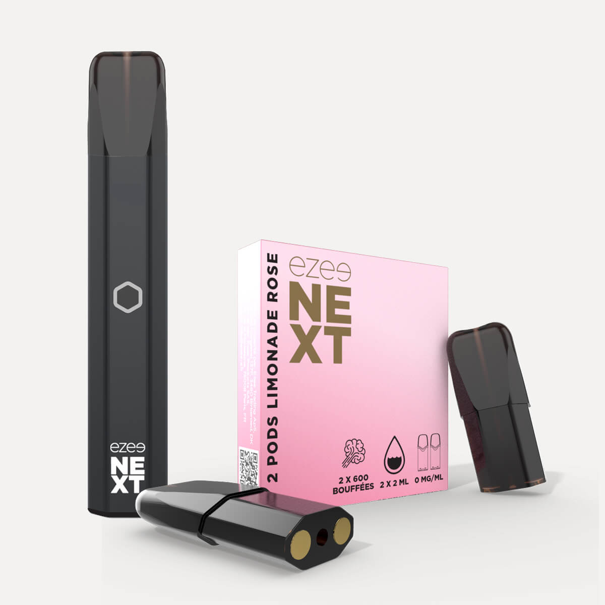 Kit de démarrage Pod Ezee Next Noir - Limonade rose 0mg