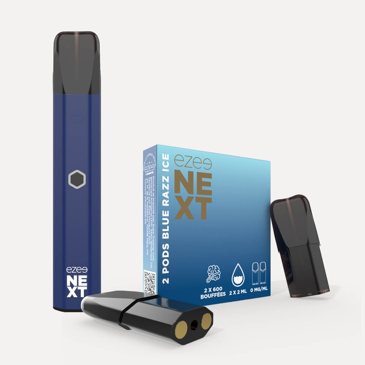 Kit de démarrage Pod Ezee Next Bleu - Blue Razz Ice 0mg