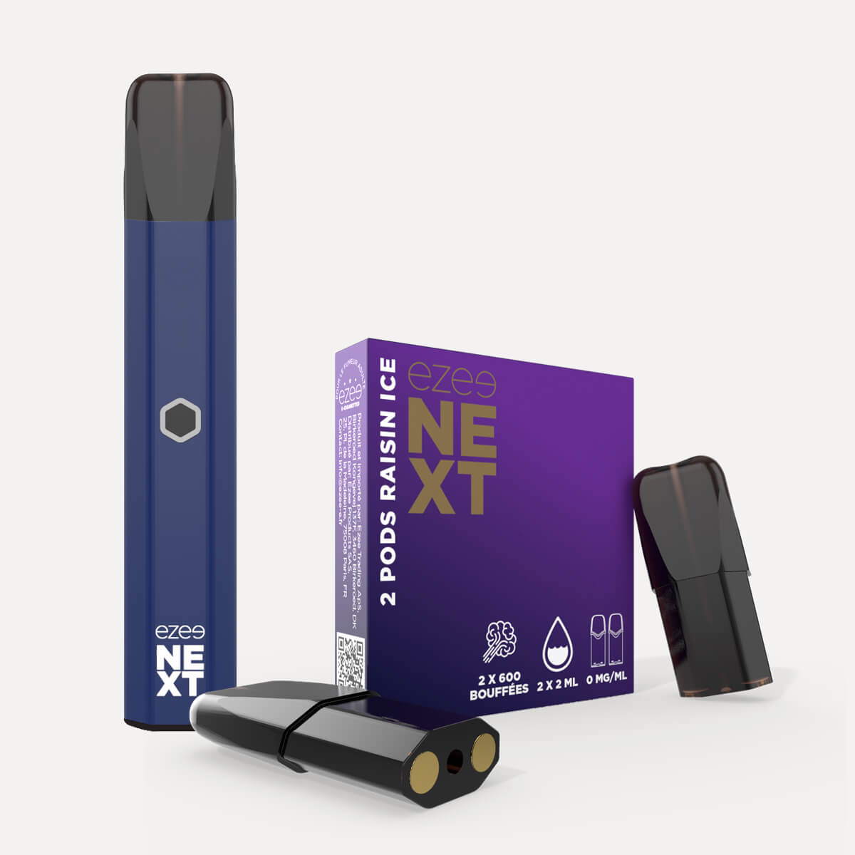Kit de démarrage Pod Ezee Next Bleu - Raisin Ice 0mg