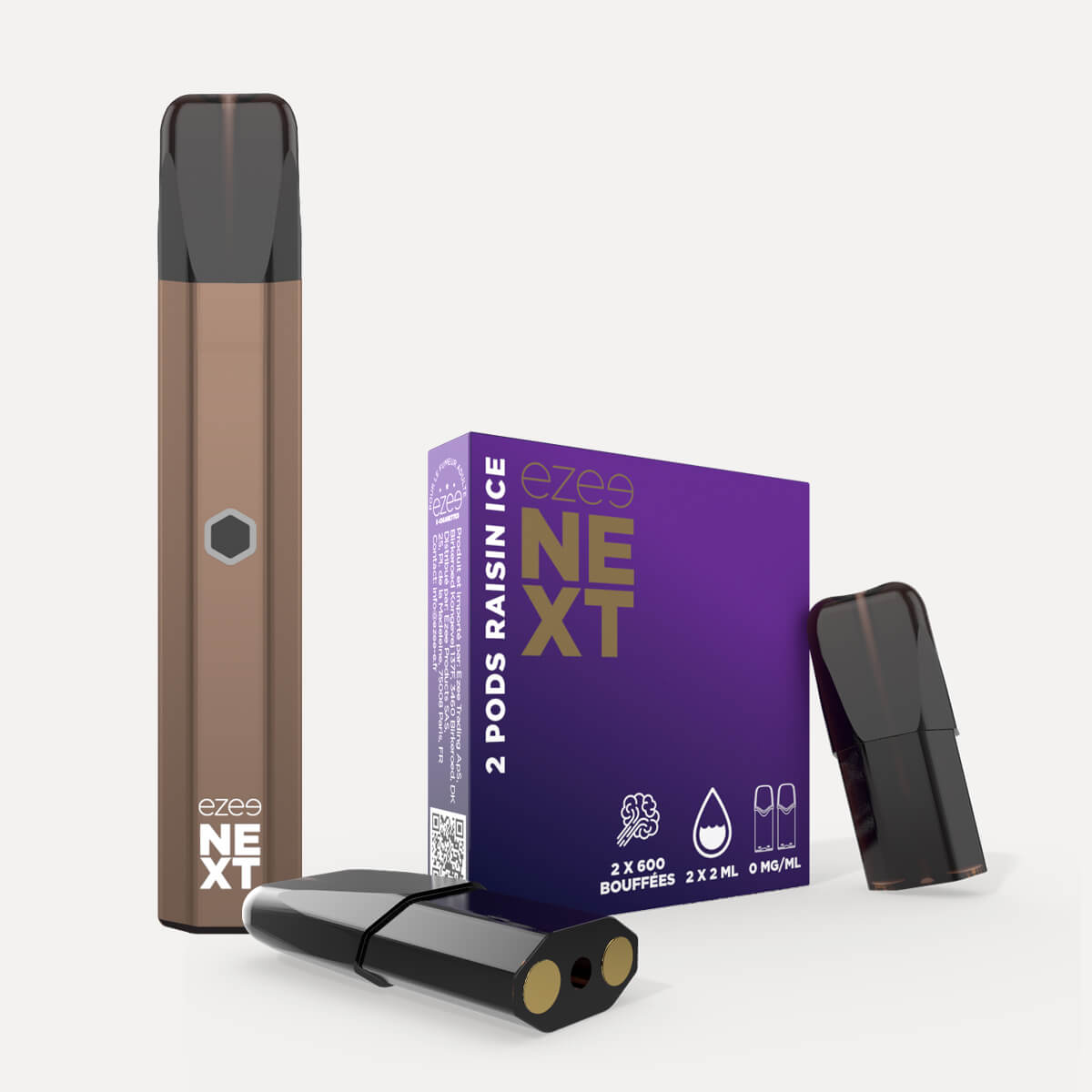 Kit de démarrage Pod Ezee Next Marron - Raisin Ice 0mg