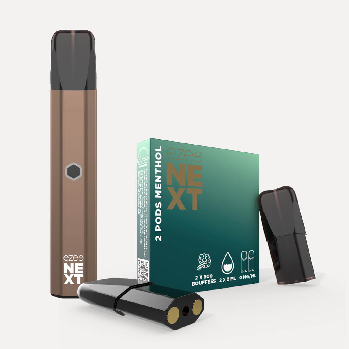 Kit de démarrage Pod Ezee Next Marron - Menthol 0mg