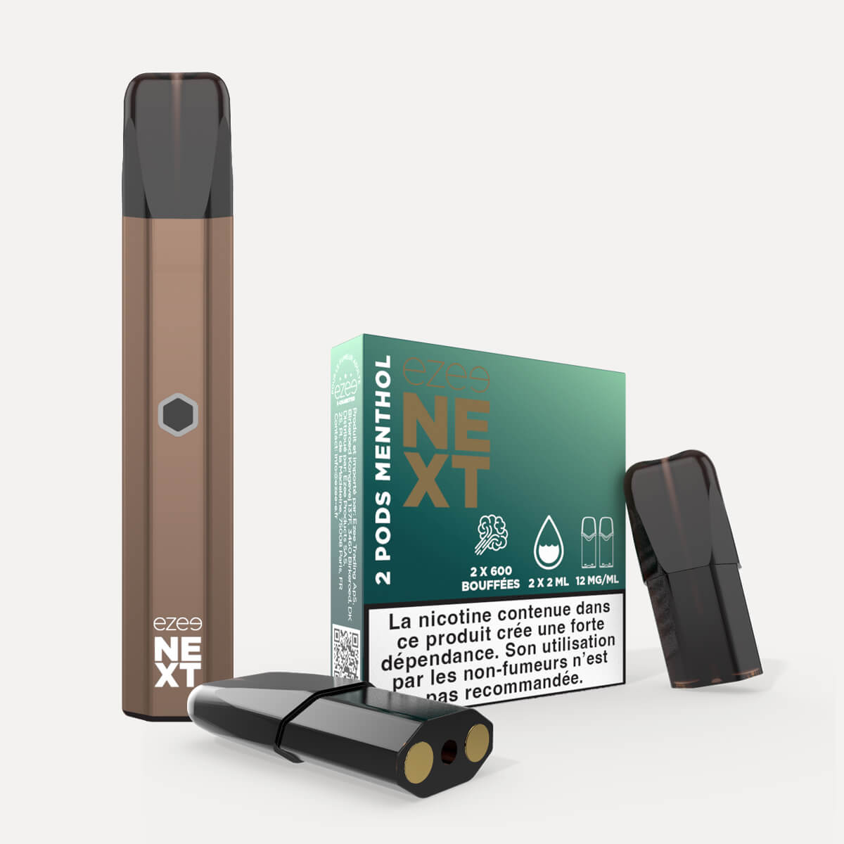 Kit de démarrage Pod Ezee Next Marron - Menthol 12mg