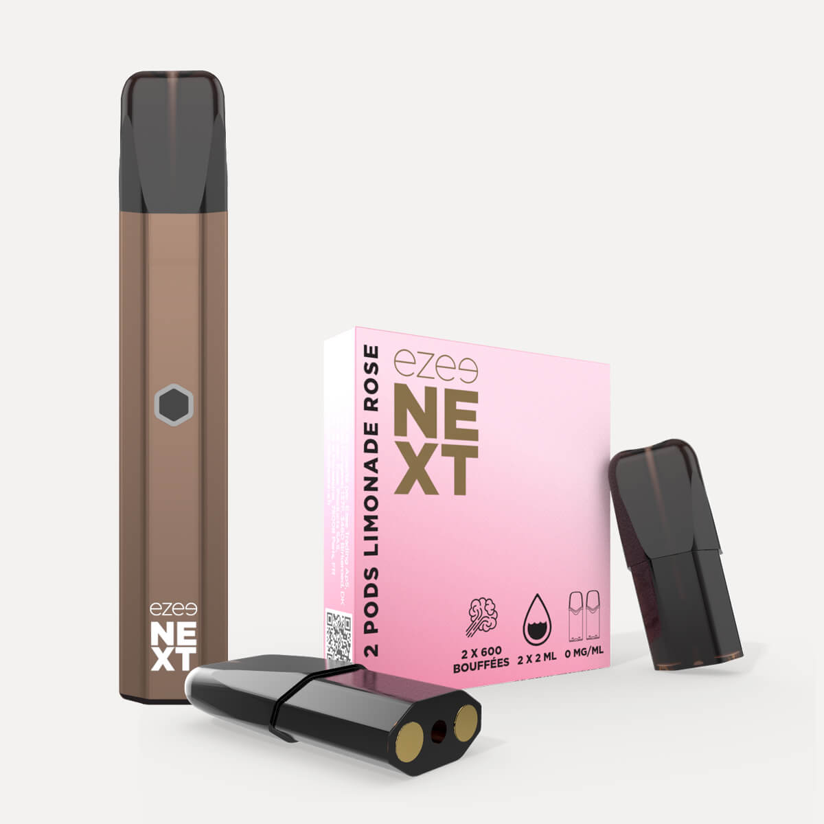 Kit de démarrage Pod Ezee Next Marron - Limonade rose 0mg