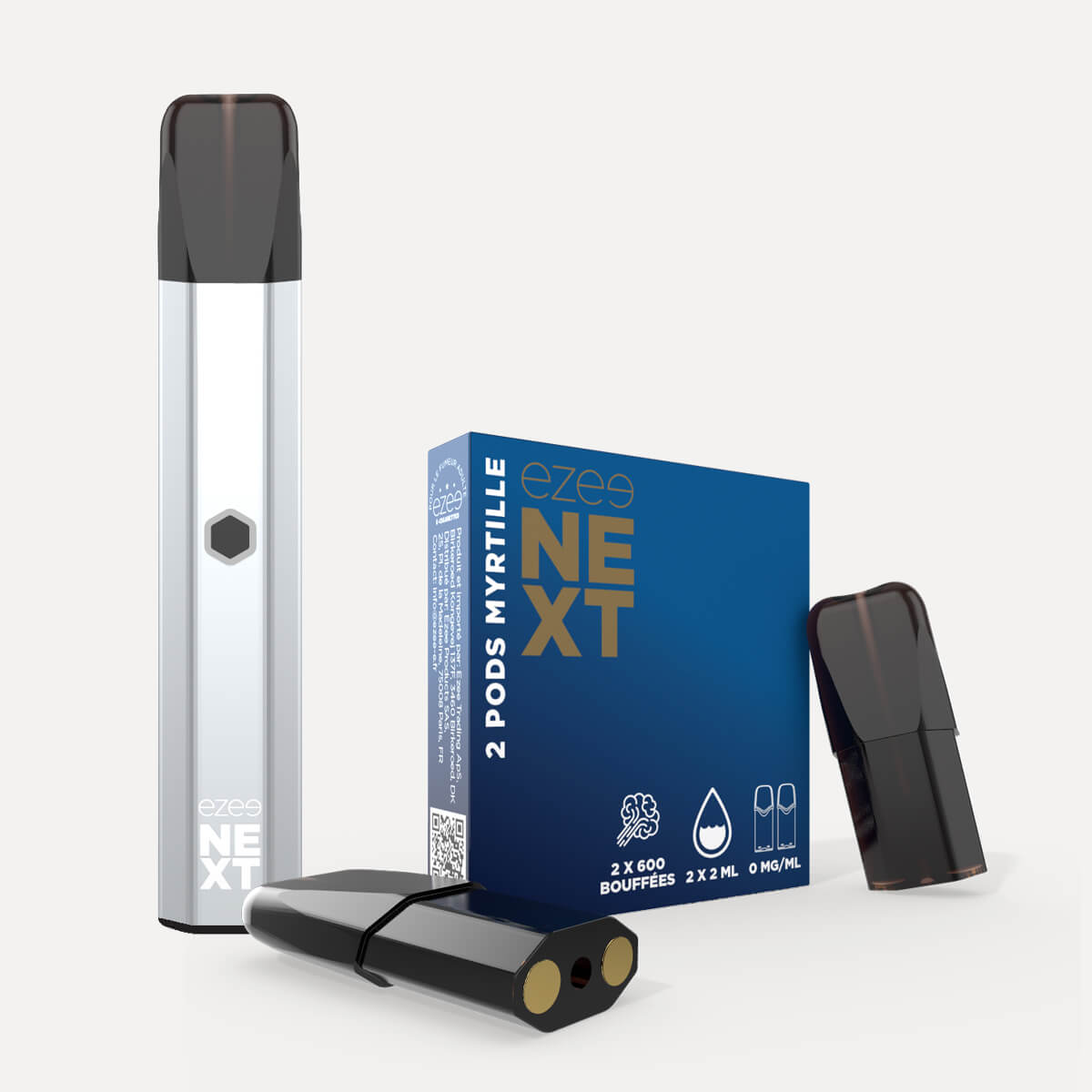 Kit de démarrage Pod Ezee Next Argent - Myrtille 0mg