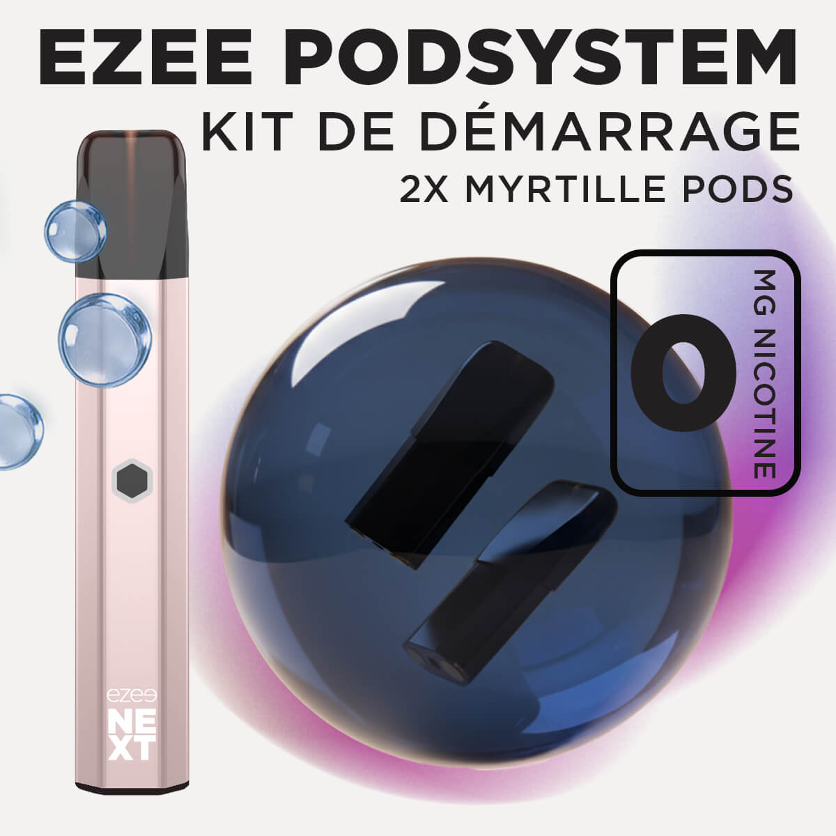 Kit de démarrage Pod Ezee Next Beige - Myrtille 0mg