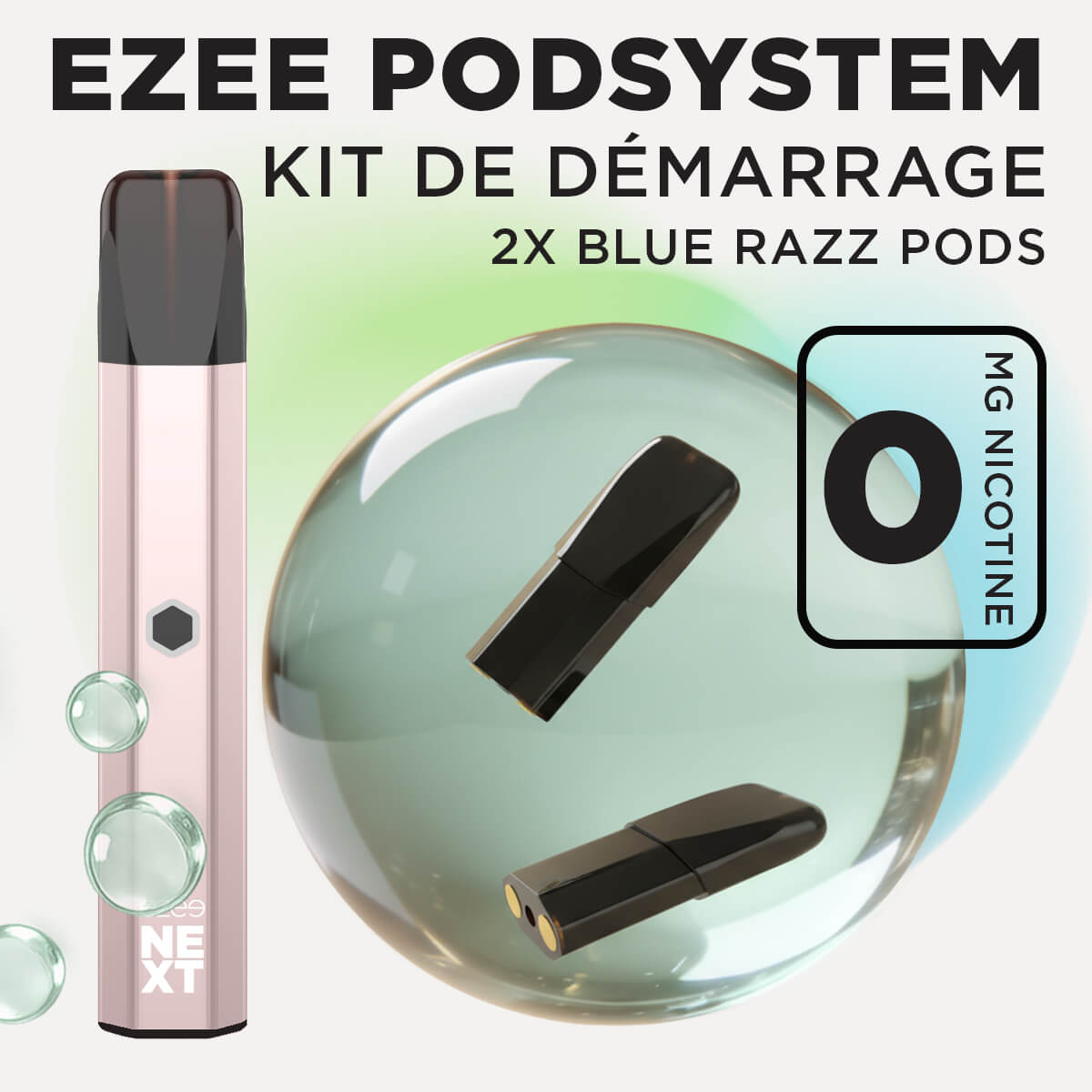 Kit de démarrage Pod Ezee Next Beige - Blue Razz Ice 0mg