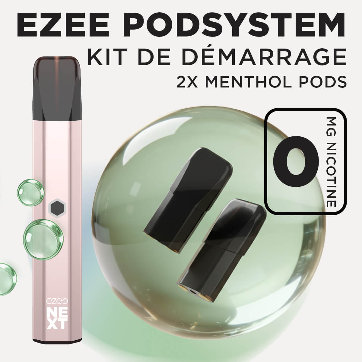 Kit de démarrage Pod Ezee Next Beige - Menthol 0mg