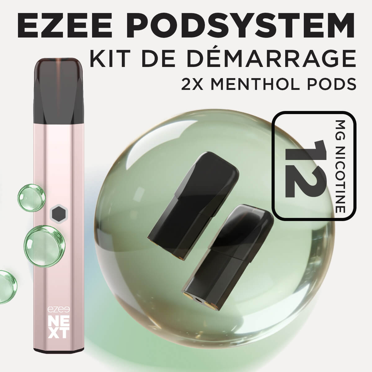 Kit de démarrage Pod Ezee Next Beige - Menthol 12mg