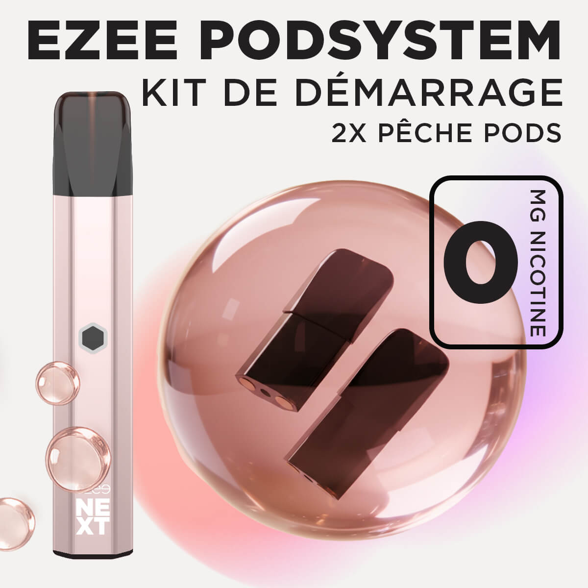 Kit de démarrage Pod Ezee Next Beige - Pêche Ice 0mg