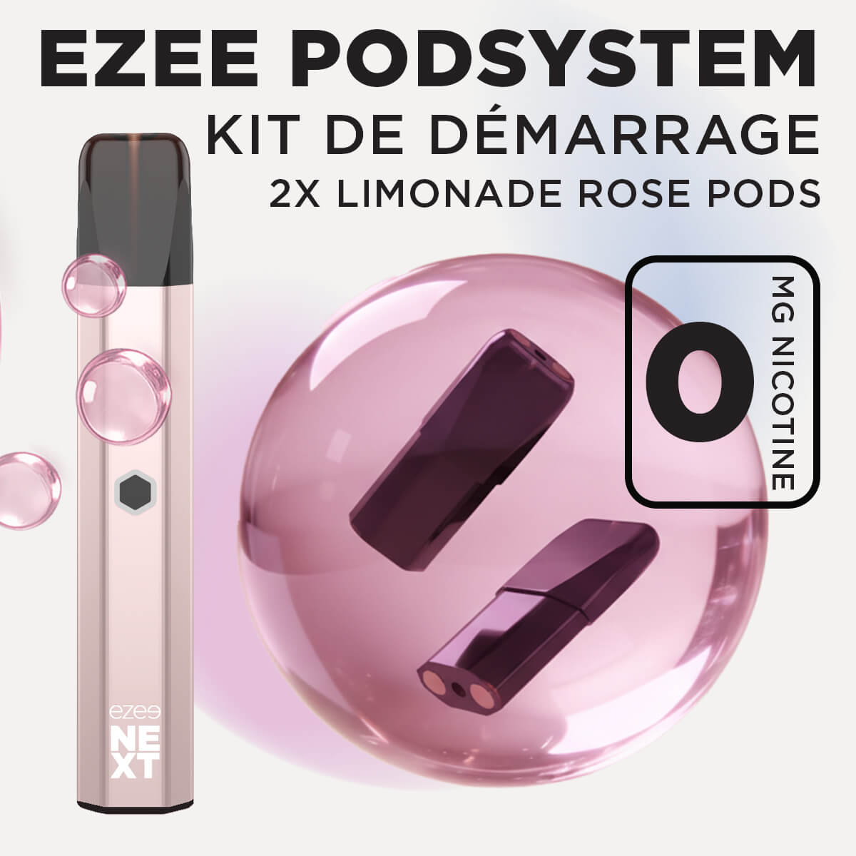 Kit de démarrage Pod Ezee Next Beige - Limonade rose 0mg