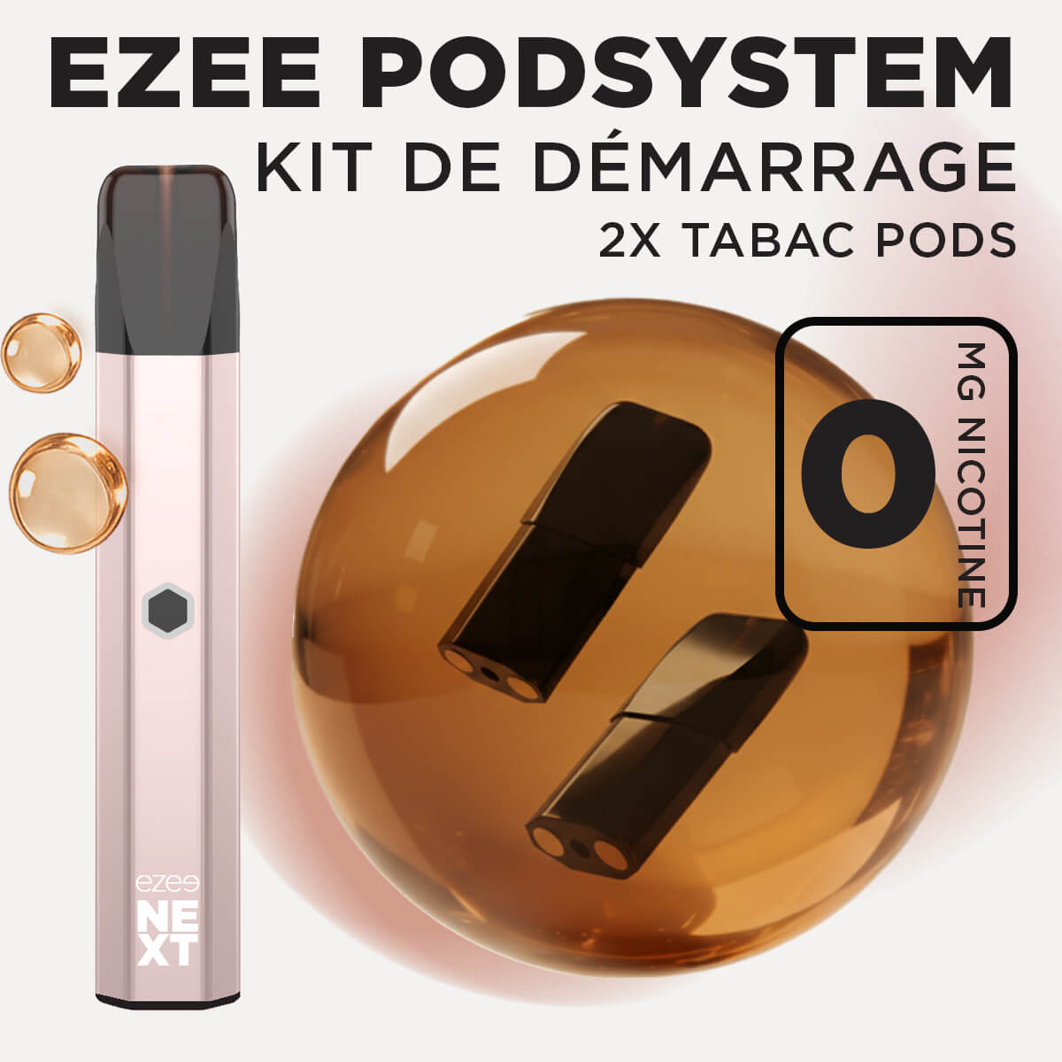 Kit de démarrage Pod Ezee Next Beige - Tabac 0mg