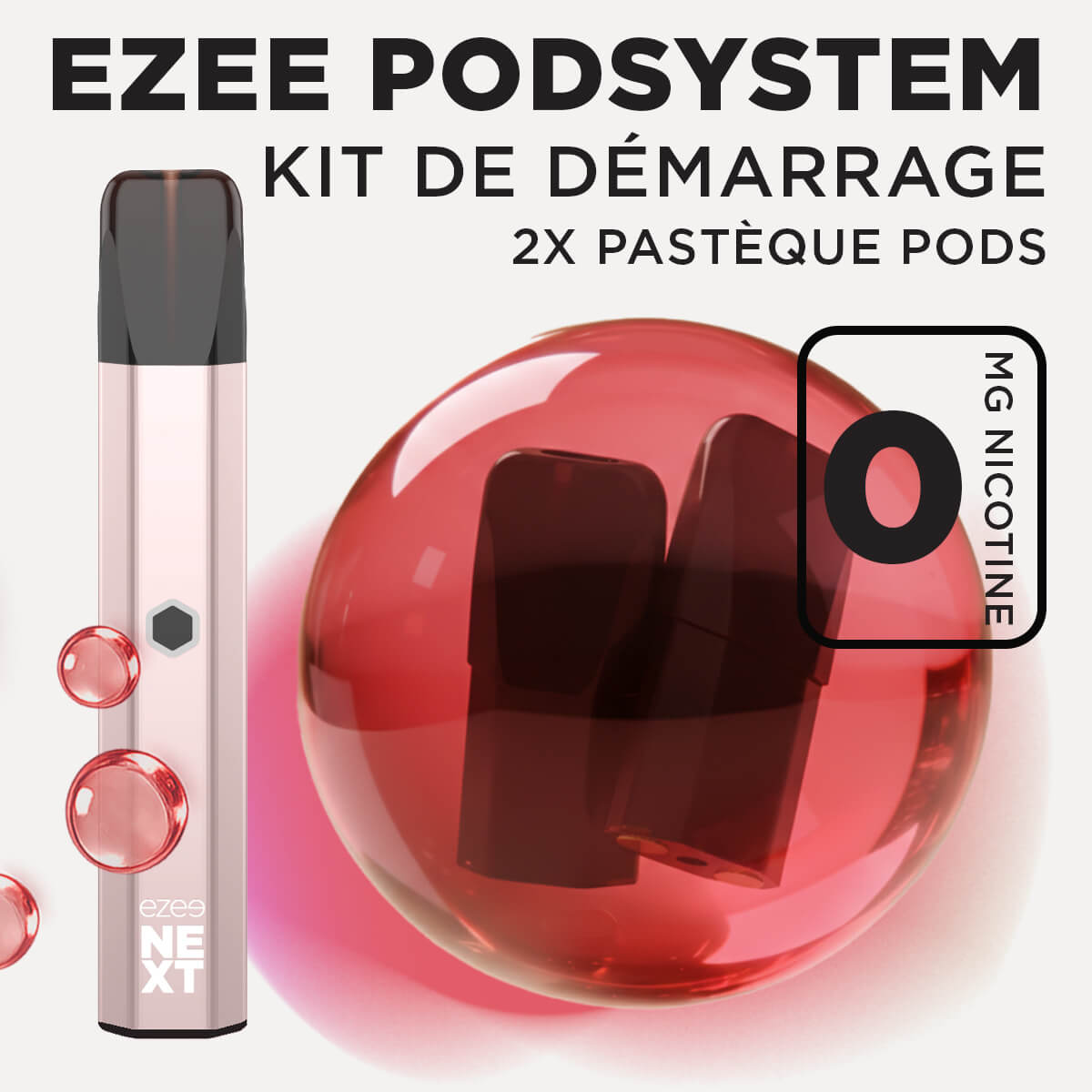 Kit de démarrage Pod Ezee Next Beige - Pastèque Ice 0mg