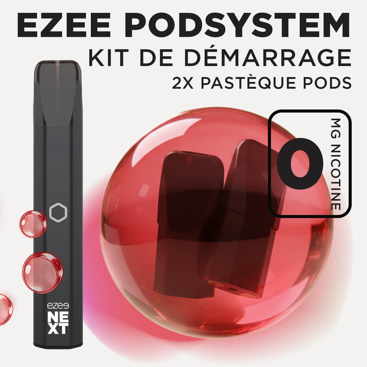 Kit de démarrage Pod Ezee Next Noir - Pastèque Ice 0mg