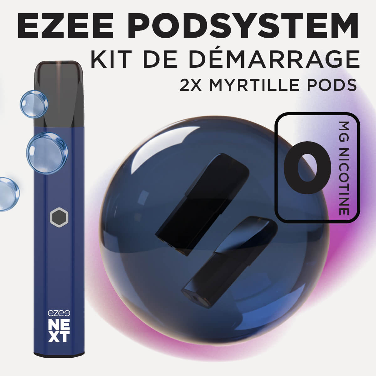Kit de démarrage Pod Ezee Next Bleu - Myrtille 0mg