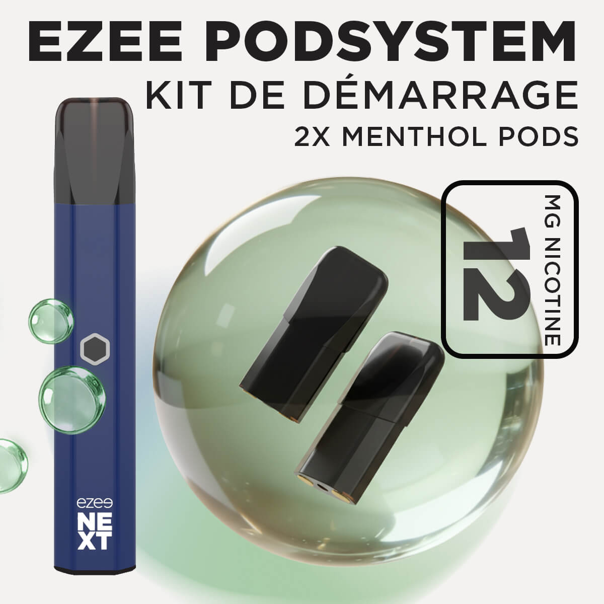 Kit de démarrage Pod Ezee Next Bleu - Menthol 12mg
