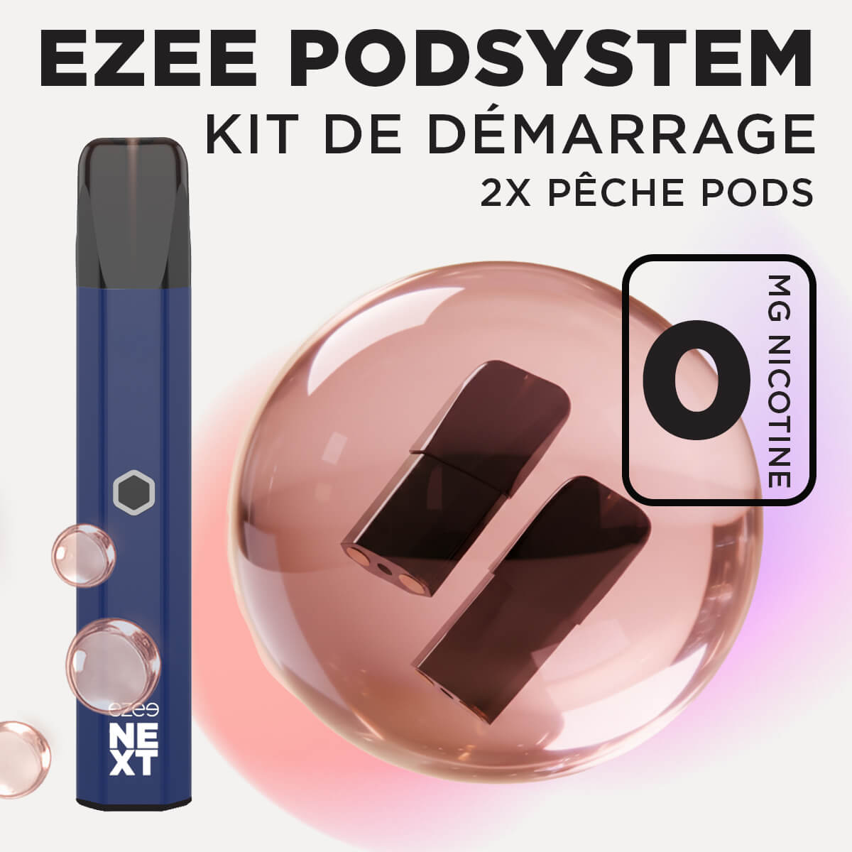 Kit de démarrage Pod Ezee Next Bleu - Pêche Ice 0mg