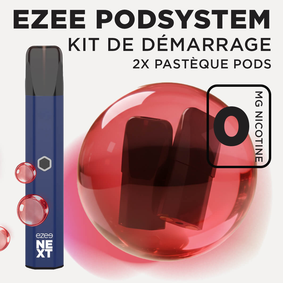Kit de démarrage Pod Ezee Next Bleu - Pastèque Ice 0mg