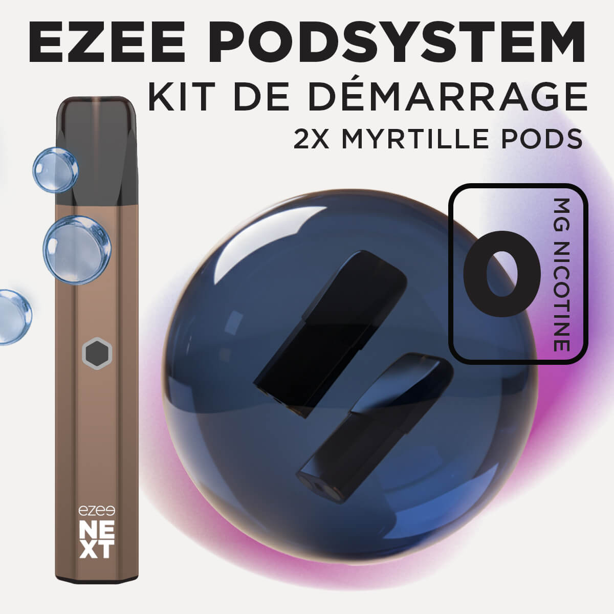 Kit de démarrage Pod Ezee Next Marron - Myrtille 0mg