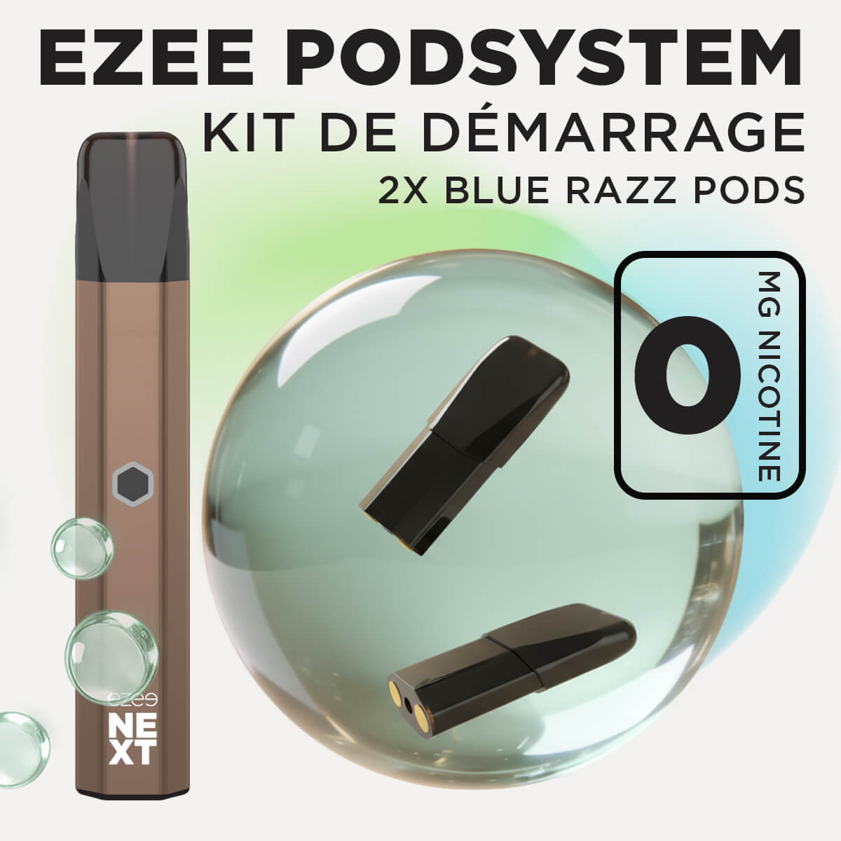 Kit de démarrage Pod Ezee Next Marron - Blue Razz Ice 0mg