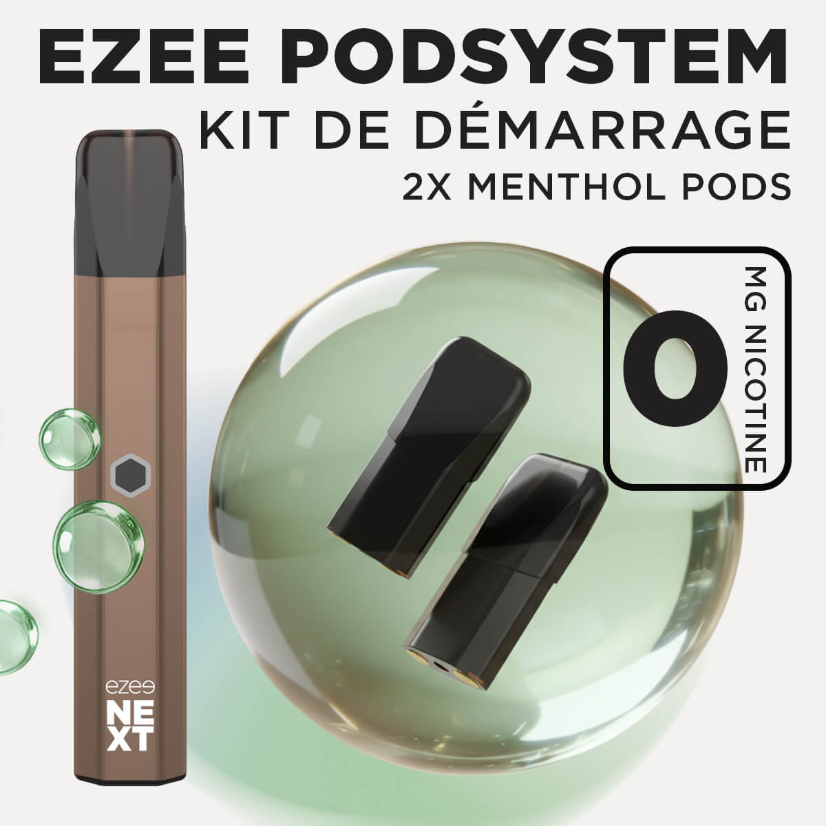 Kit de démarrage Pod Ezee Next Marron - Menthol 0mg