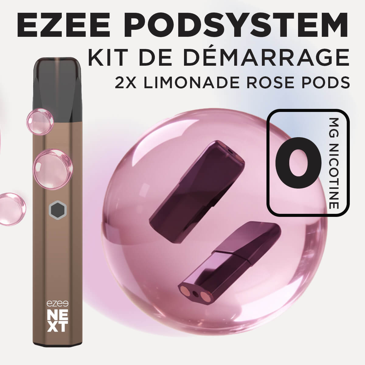 Kit de démarrage Pod Ezee Next Marron - Limonade rose 0mg