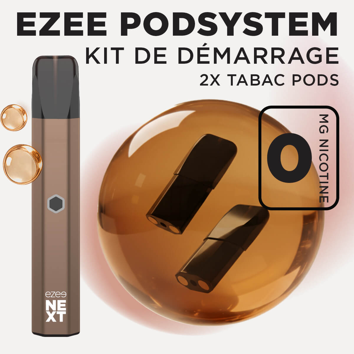Kit de démarrage Pod Ezee Next Marron - Tabac 0mg