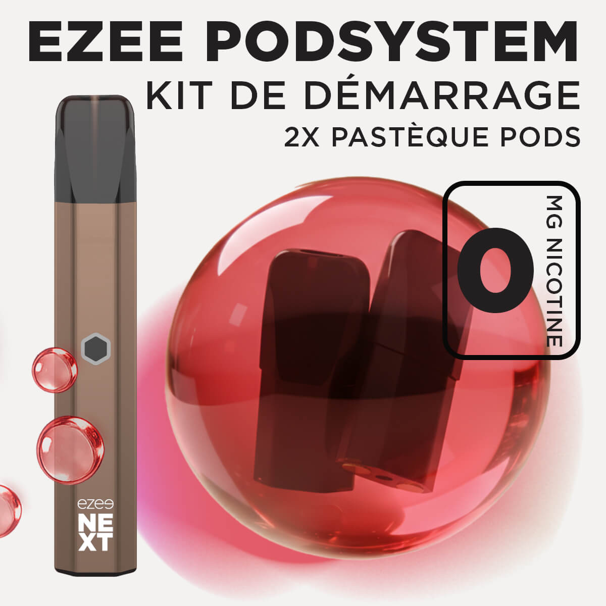 Kit de démarrage Pod Ezee Next Marron - Pastèque Ice 0mg