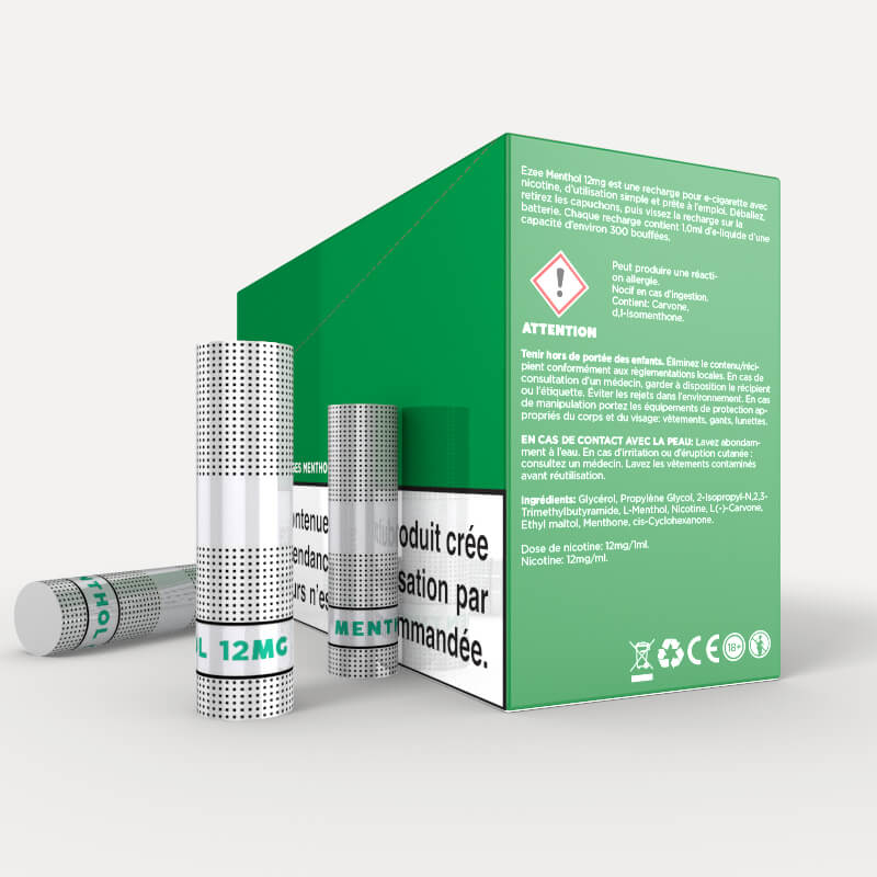 Ezee Cartouches Menthol 12mg/ml de Nicotine 36 unités