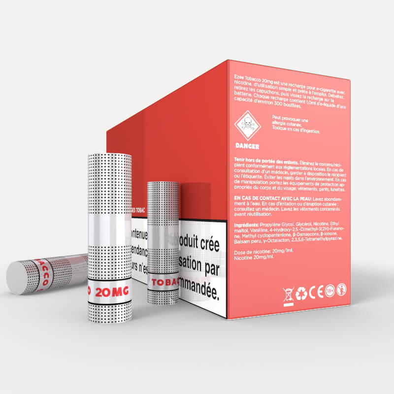 Ezee Cartouches Tabac 20mg/ml de Nicotine 36 unités