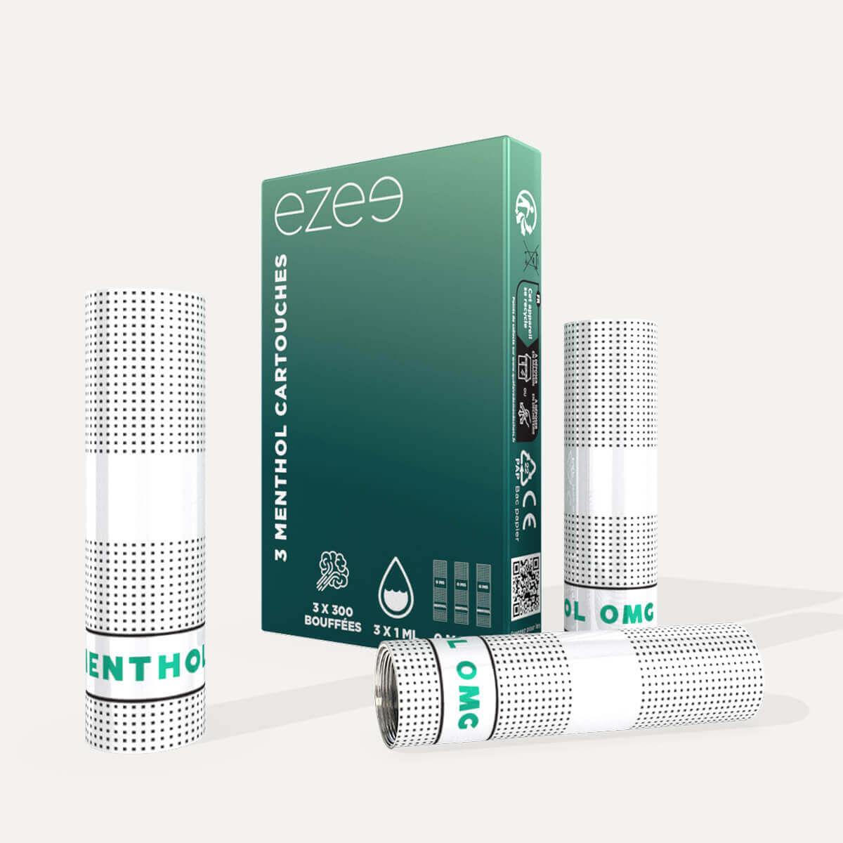 Filtres pour cigarette électronique Menthol 0 mg/ml 3 pièces