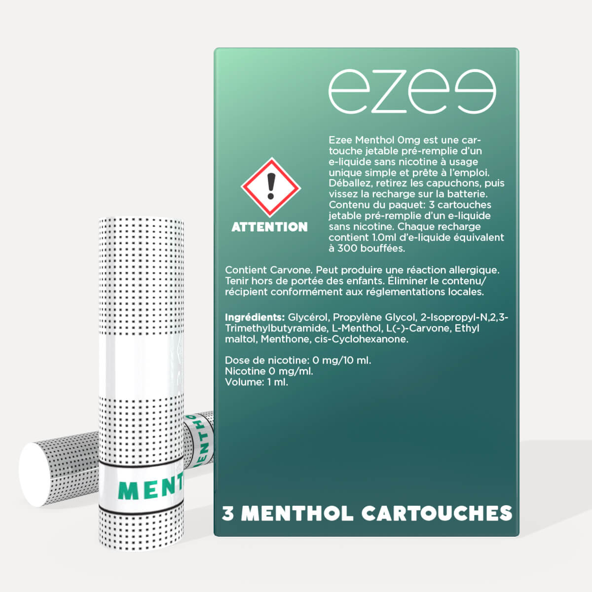 Kit de démarrage Cigalike Ezee Vert - Menthol 0mg