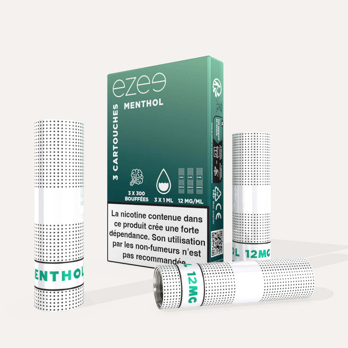 Filtres pour cigarette électronique Menthol 12 mg/ml 3 pièces