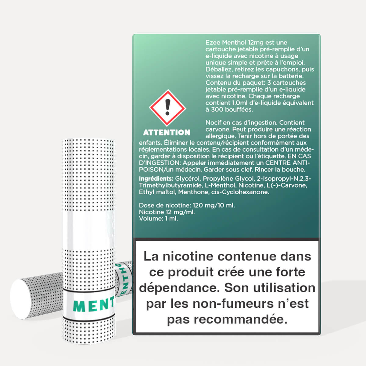 Filtres pour cigarette électronique Menthol 12 mg/ml 3 pièces