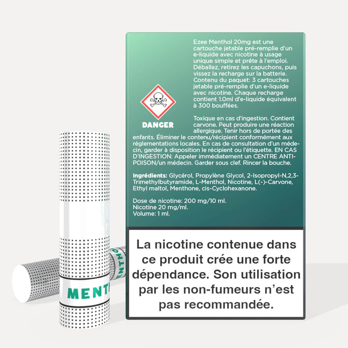 Filtres pour cigarette électronique Menthol 20 mg/ml 3 pièces