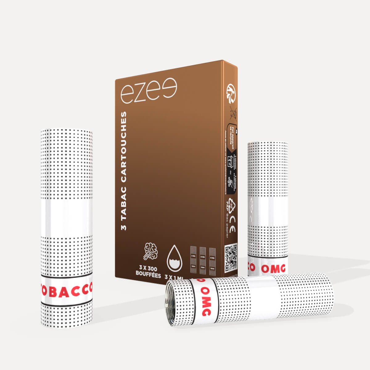 Filtres pour cigarette électronique Tabac 0 mg/ml 3 pièces