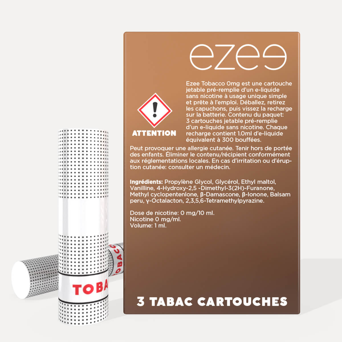 Filtres pour cigarette électronique Tabac 0 mg/ml 3 pièces