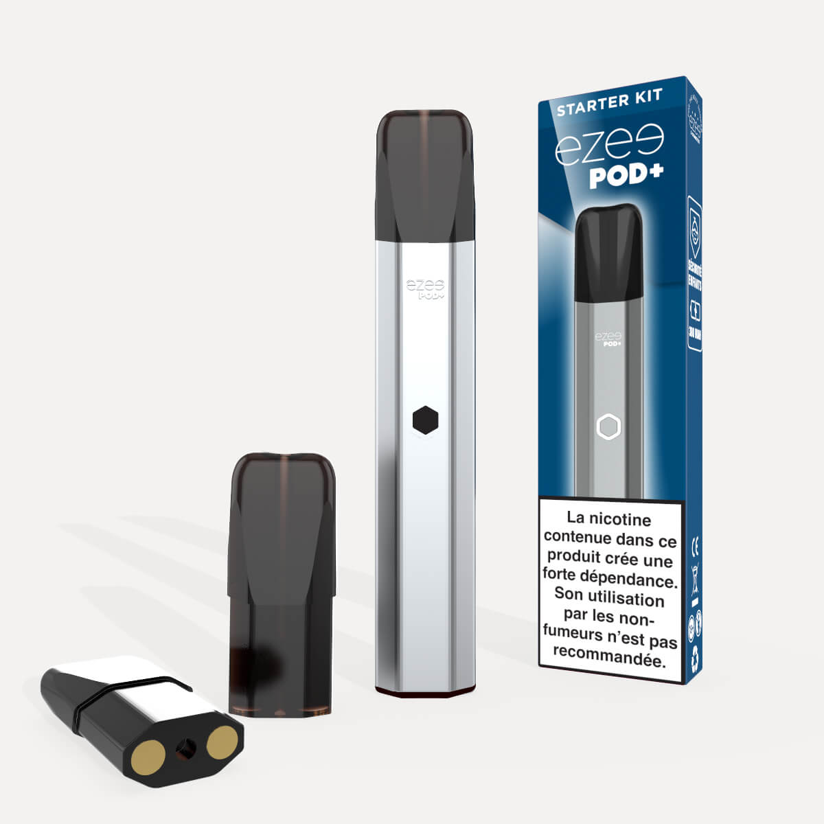 Kit Ezee POD+ Argent (Sans Pods incluses)