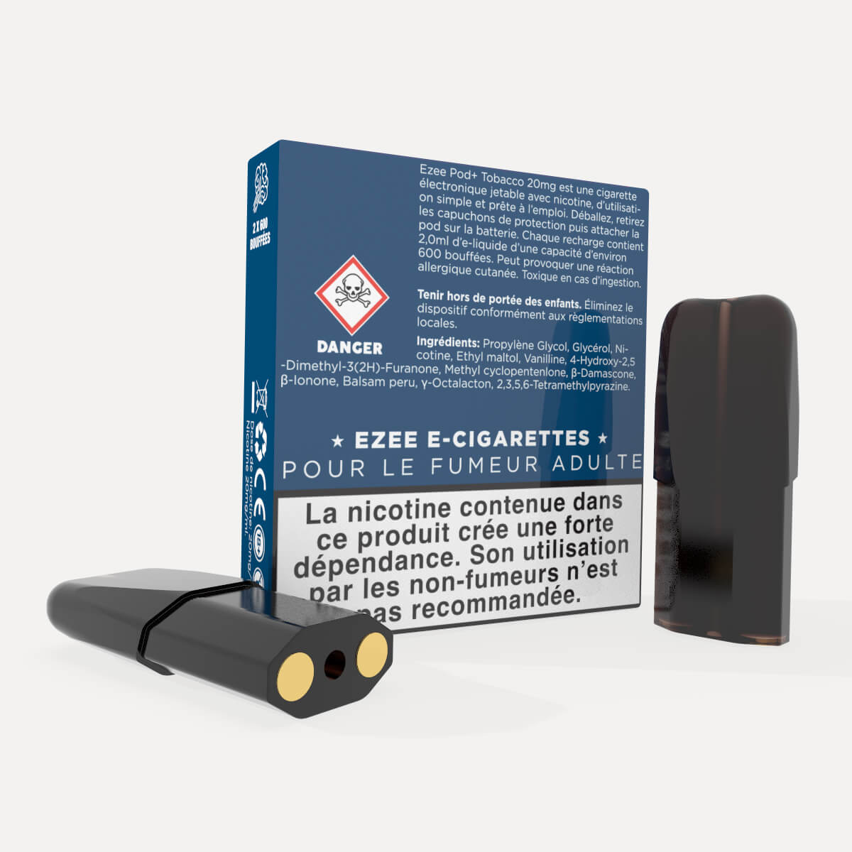 Ezee Pods Tabac 20 mg/ml de Nicotine 2 unités