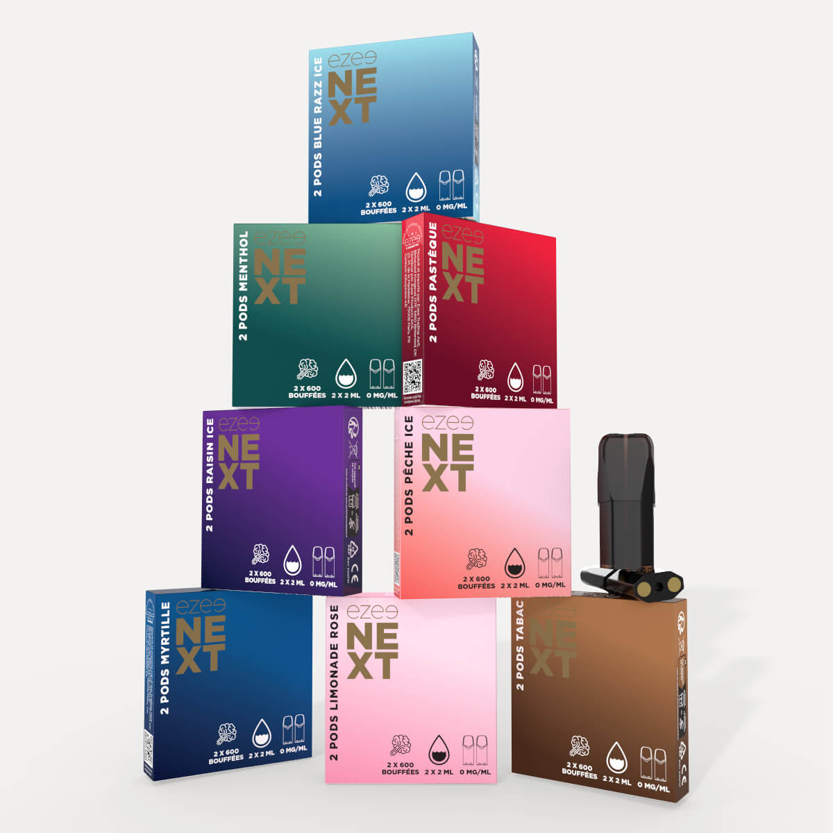 Ezee Pods Jetables Pack Découverte Sans Nicotine (Pack de 2x8)