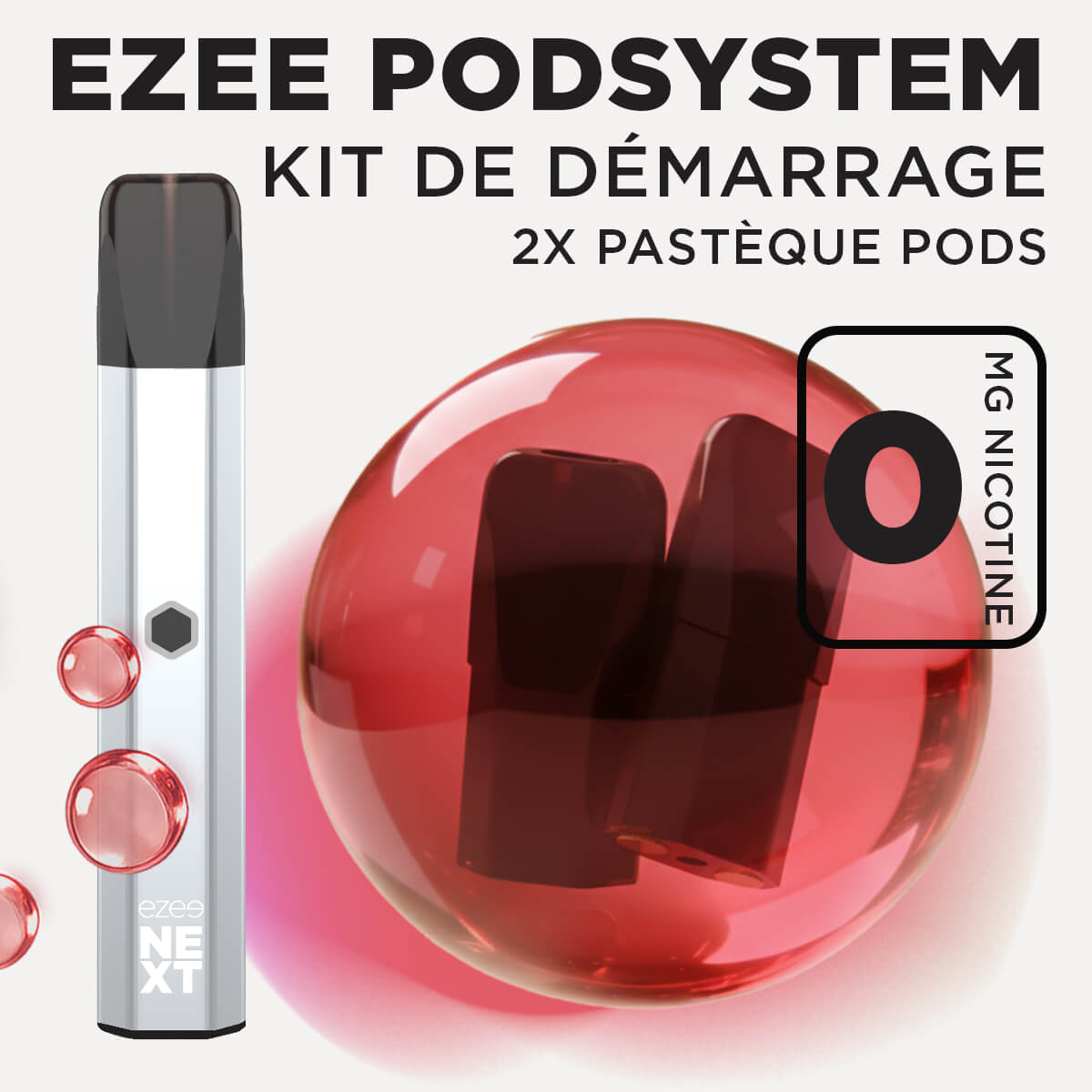 Kit de démarrage Pod Ezee Next Argent - Pastèque Ice 0mg
