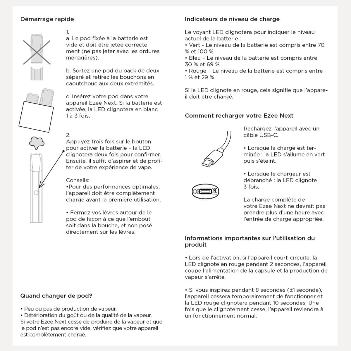 Kit de démarrage Pod Ezee Next Beige - Menthol 20mg